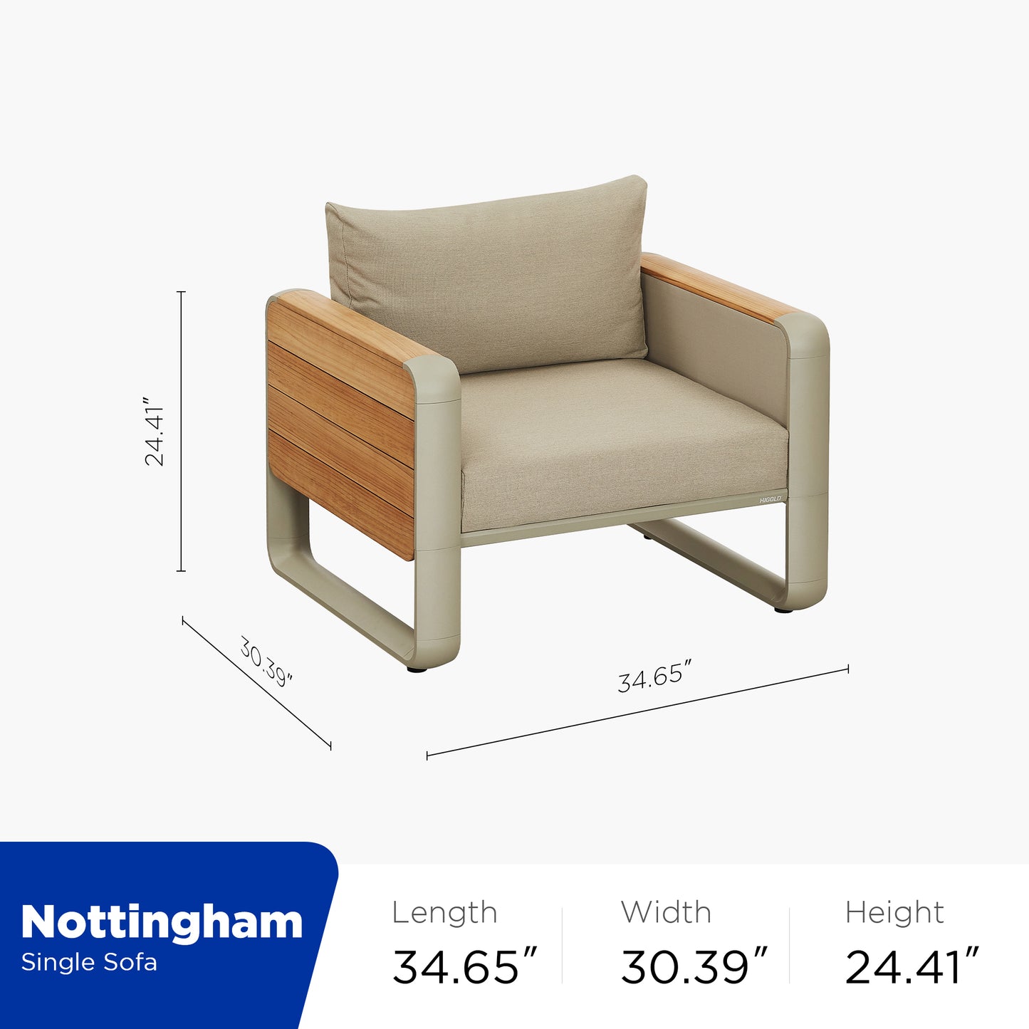 HIGOLD NOTTINGHAM LOUNGE Brushed Teak Wood