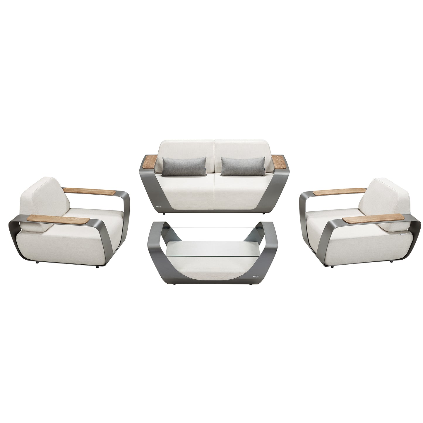 HIGOLD ONDA LOUNGE SUNBRELLA Grey/White Quick dry foam