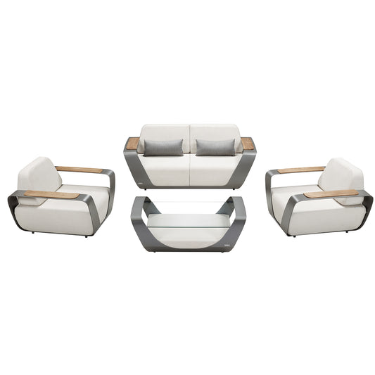 HIGOLD ONDA LOUNGE SUNBRELLA Grey/White Quick dry foam